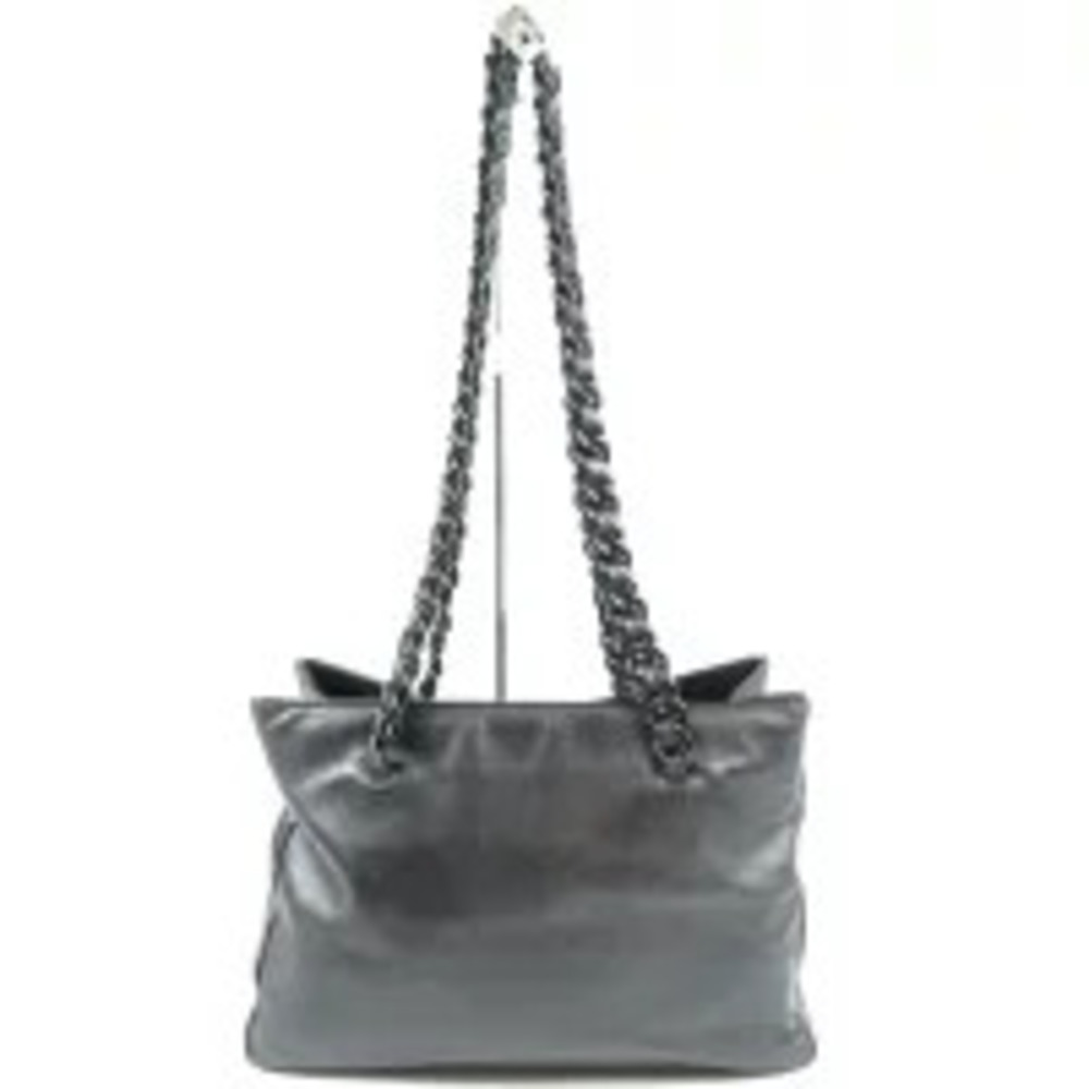 Prada Chain Shoulder Bag 2way Tote Nappa Leather Black